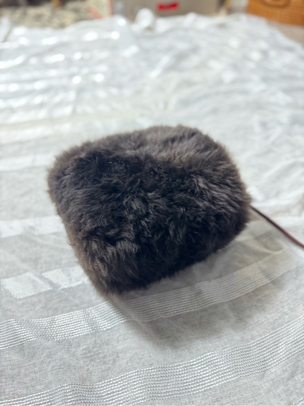 Vintage muffin cuff Faux Fur Accessory - Dark Brown
